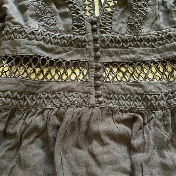 Free People I Think I Love You Black Mini Dress Cut Out L/S NWT Sz 6 Whimsygoth - Picture 9 of 9